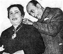 محمود المليجي وزوجته