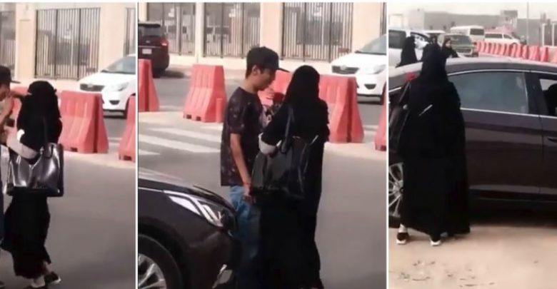 حقيقة علاقة شاب بمنتقبة إحتفلا بـ«الفلانتين» في شوارع السعودية