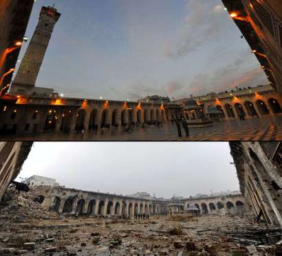 سوريا قبل وبعد القصف