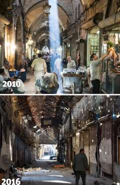 سوريا قبل وبعد القصف