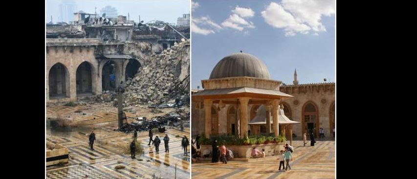 بالصور| سوريا قبل وبعد القصف.. الضحكات إنقلبت لدموع وهذا ما حدث مع المعالم الأثرية