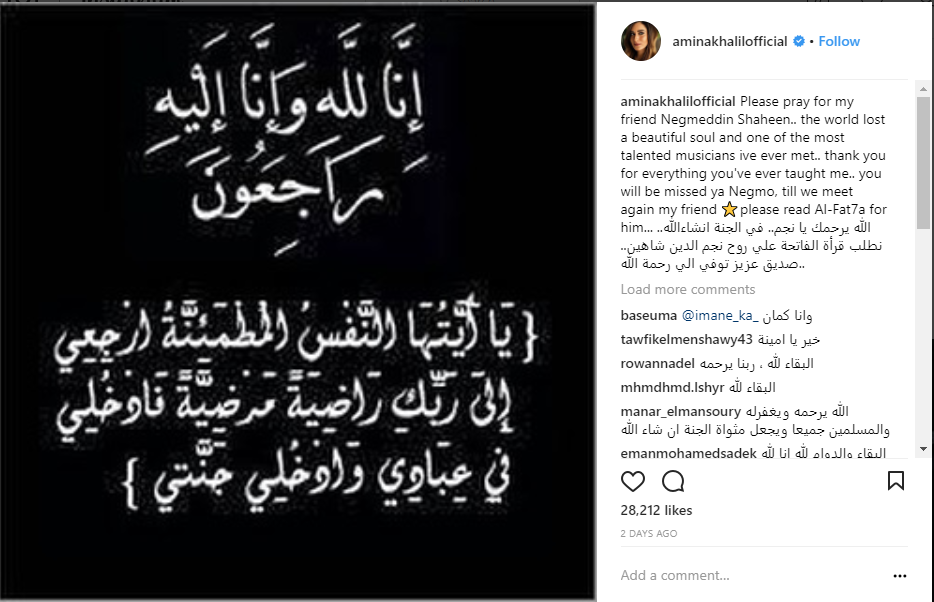  أمينة خليل تقصف جبهة شاب استفزها بتعليق على إنستجرام 