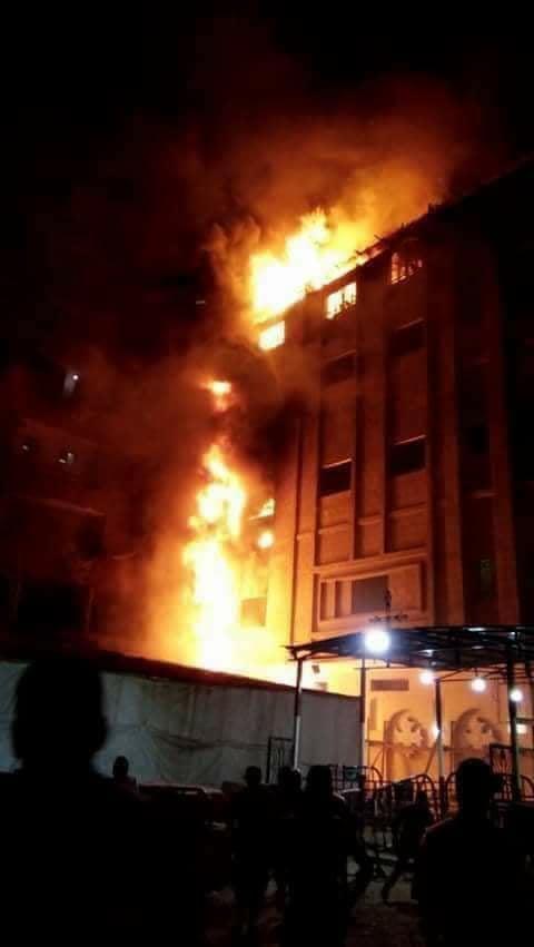 حريق هائل في كنيسة الأنبا مقار في شبرا