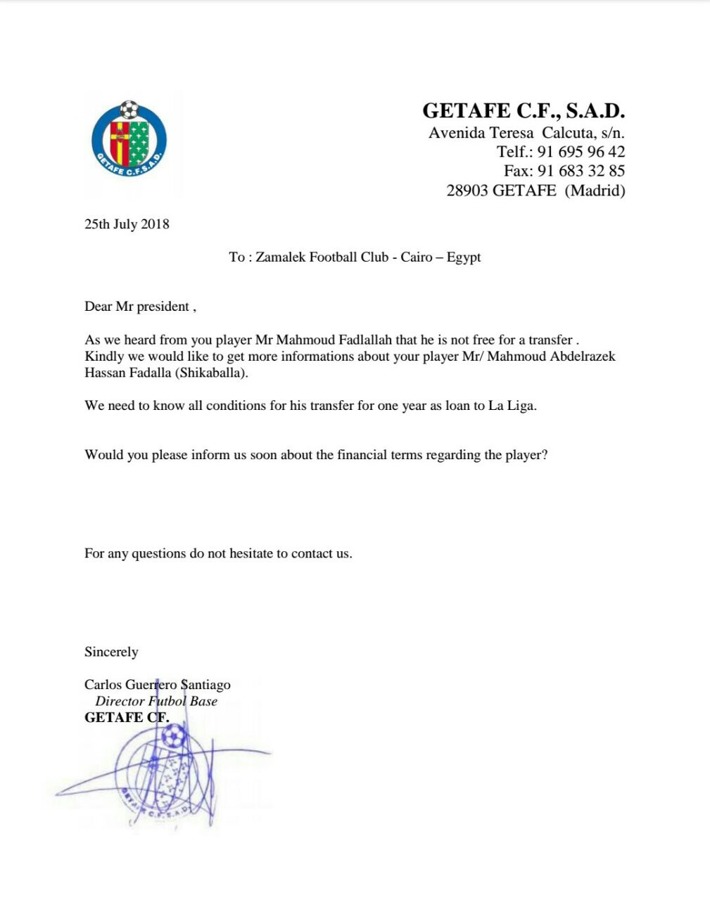 عرض رسمي من الدوري الإسباني لضم شيكابالا
