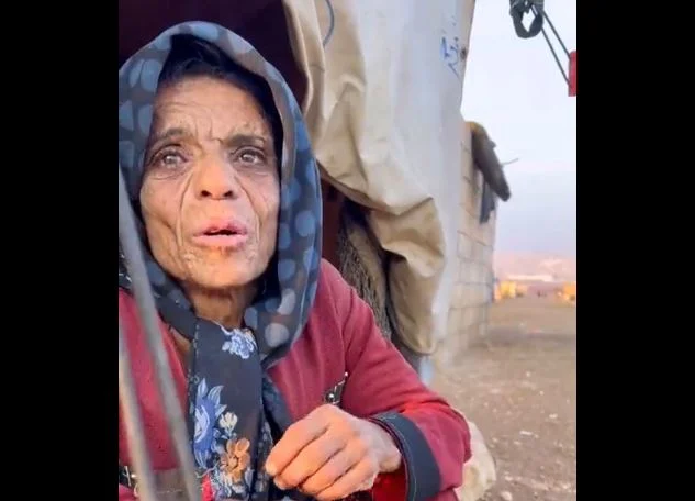 مسنة سورية تشكو من الجوع