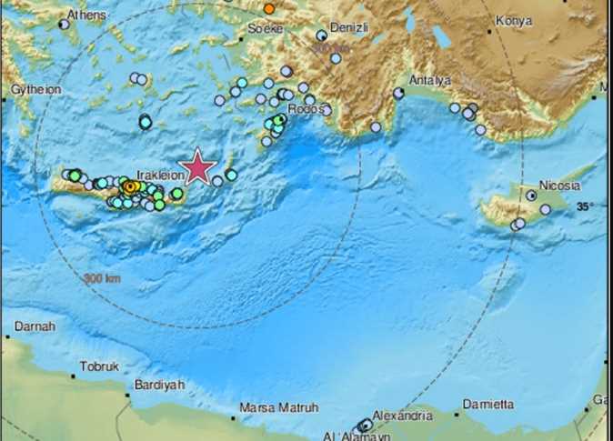زلزال عمق البحر المتوسط
