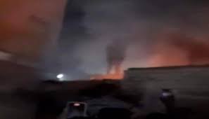 حريق قرية آل شجان بالعراق
