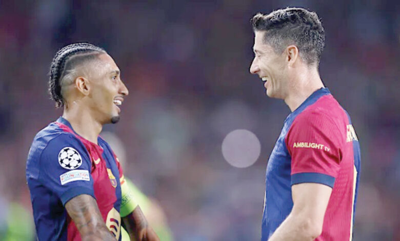 رافينيا يرشح هذا اللاعب لتعويض ليفاندوفسكي في نهائي الكلاسيكو المرتقب أمام ريال مدريد