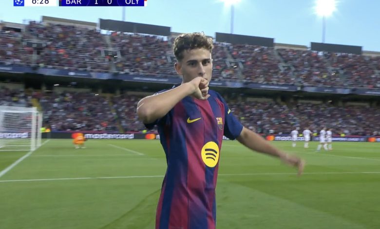 أهداف مباراة برشلونة وأولمبياكوس اليوم في دوري أبطال أوروبا
