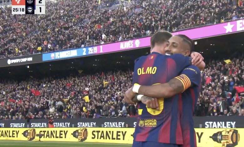أهداف مباراة برشلونة وألافيس اليوم فى الدوري الاسباني
