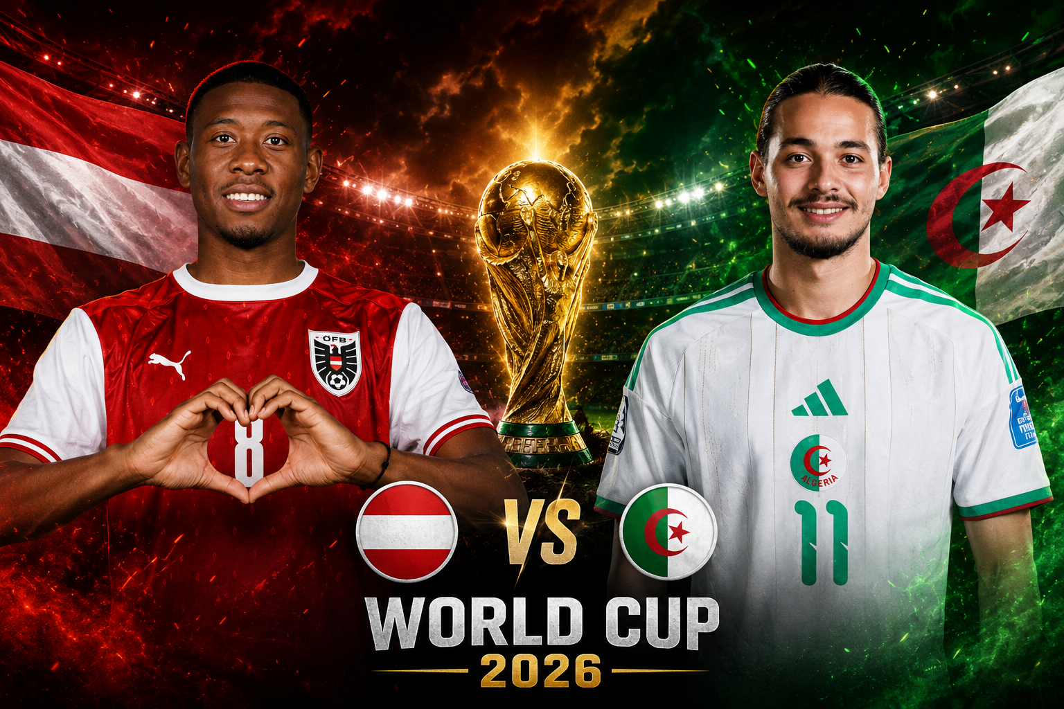 القنوات المفتوحة الناقلة لمباراة الجزائر والنمسا اليوم في كأس العالم 2026