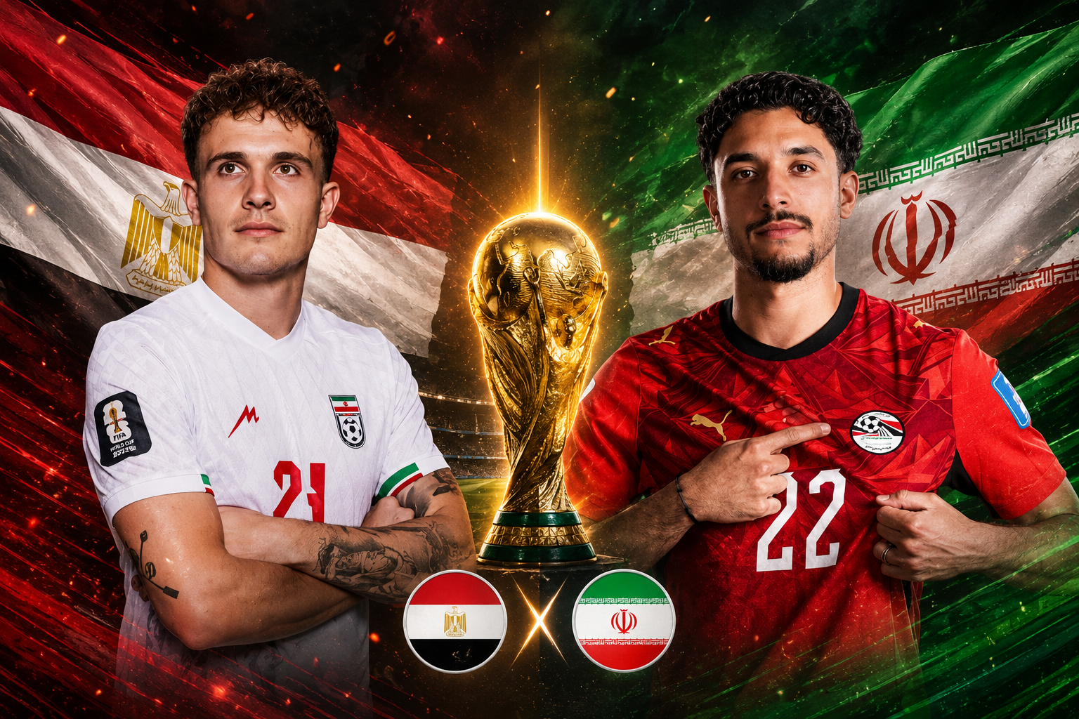 القنوات المفتوحة الناقلة لمباراة مصر وإيران اليوم في كأس العالم 2026