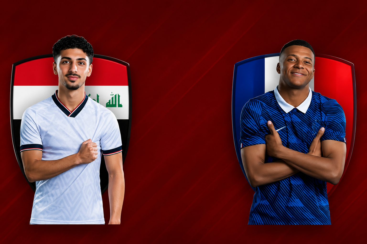 القنوات المفتوحة الناقلة لمباراة العراق وفرنسا اليوم في كأس العالم