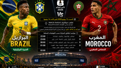 القنوات المفتوحة الناقلة لمباراة المغرب والبرازيل اليوم في كأس العالم