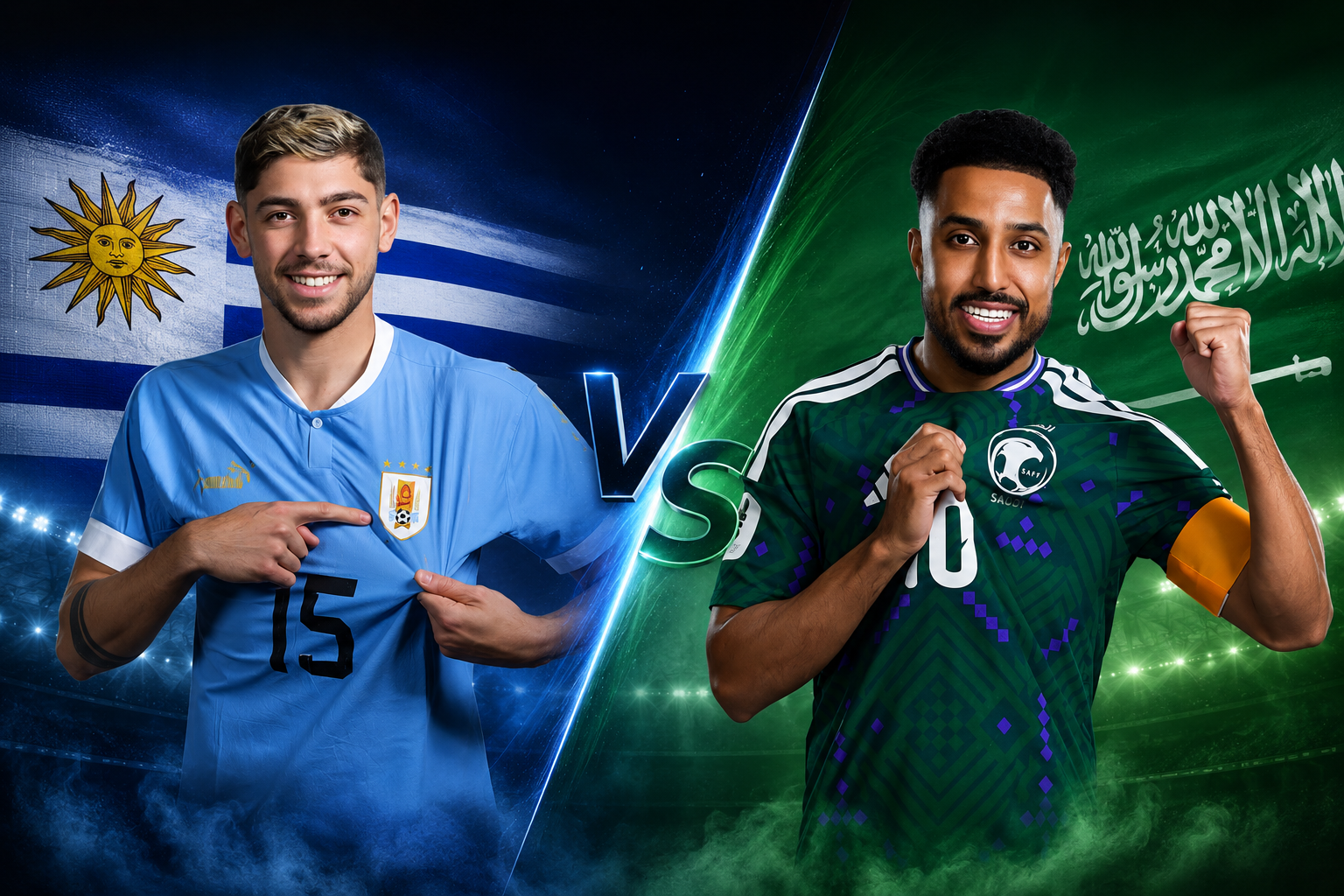 القنوات المجانية الناقلة لمباراة السعودية وأوروجواي اليوم