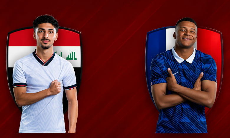 القنوات المفتوحة الناقلة لمباراة العراق وفرنسا اليوم في كأس العالم