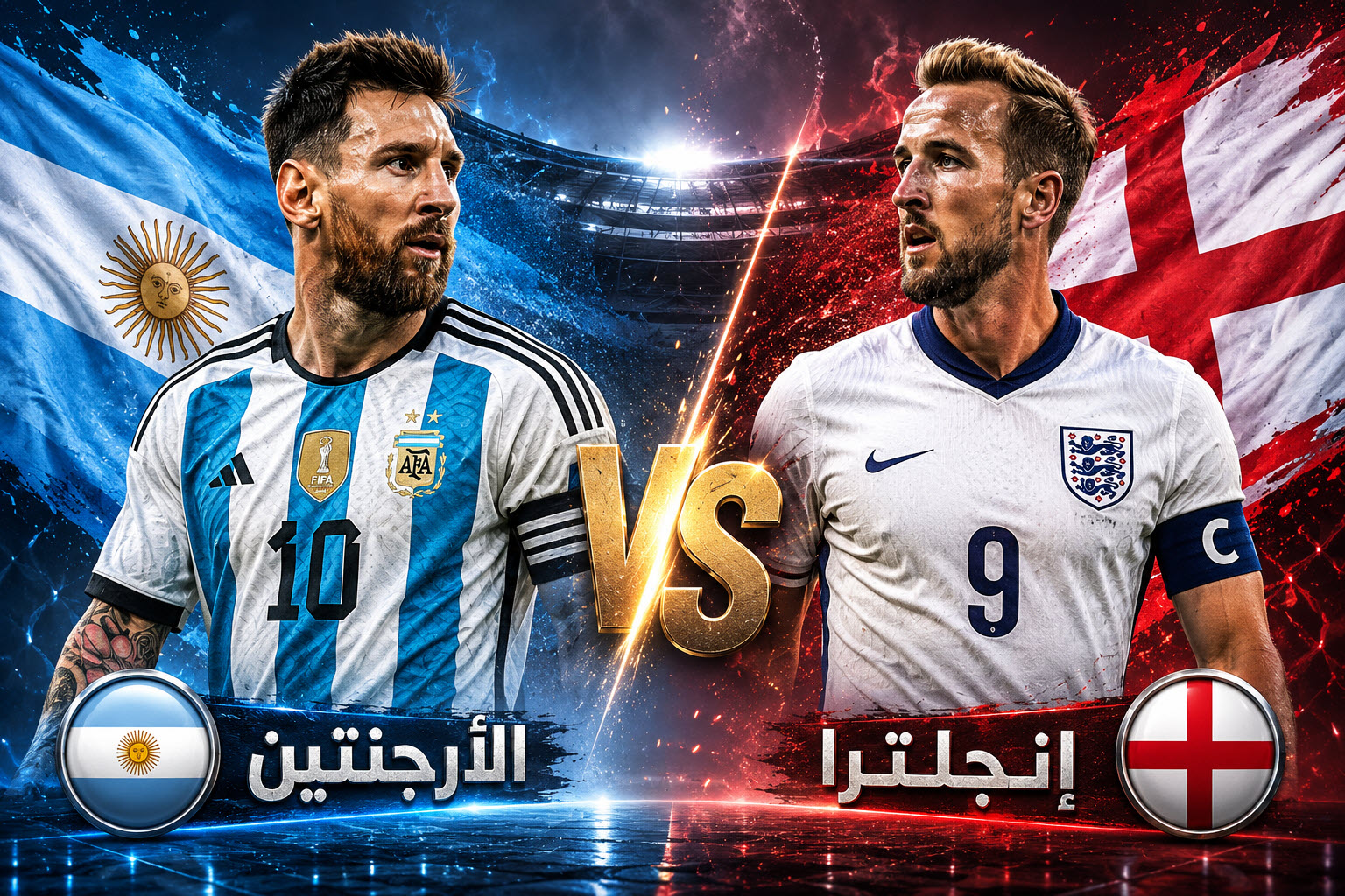 القنوات المفتوحة الناقلة لمباراة الأرجنتين وإنجلترا اليوم في كأس العالم 2026